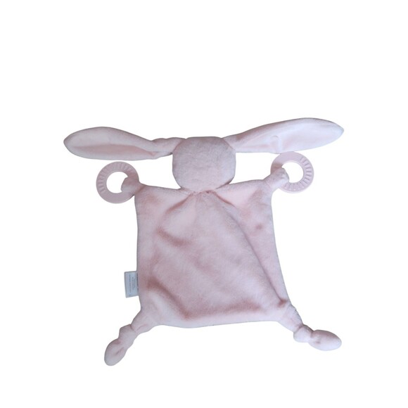 Bella Tunno Bunny Rabbit Hare Baby Security Blanket Teether Lovey Plush Rattle - Picture 5 of 6